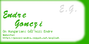 endre gonczi business card